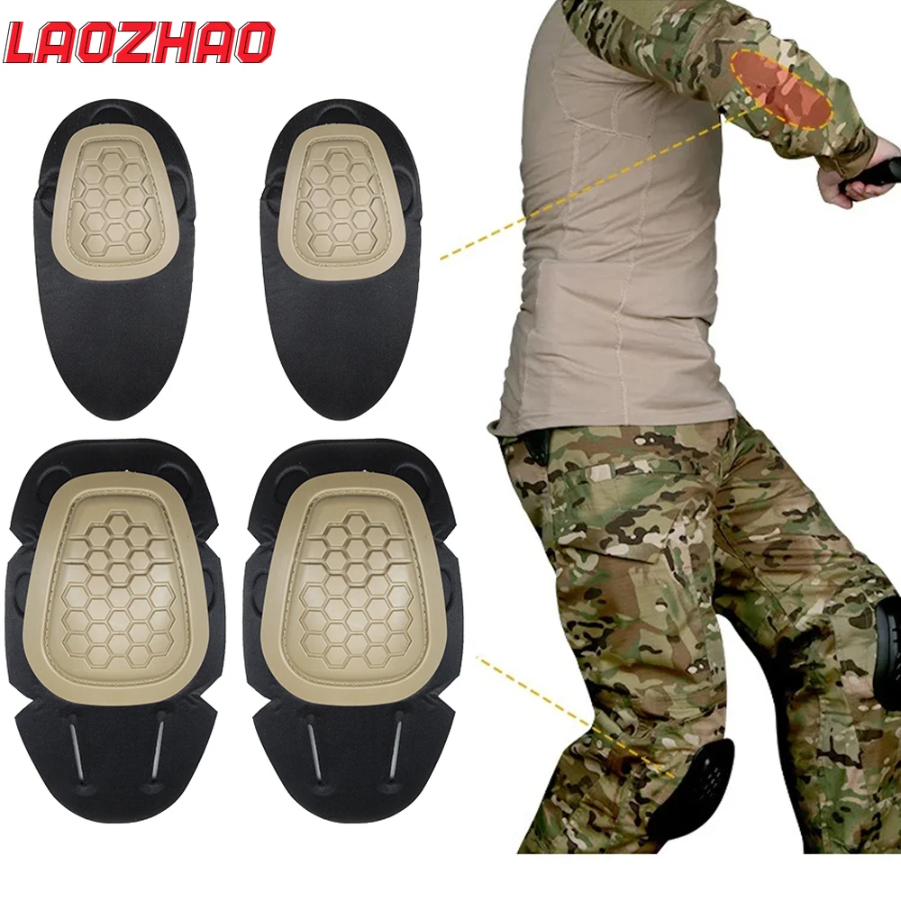 Combat Knee Pads Elbow Pads Set Military - 4Pcs/Set Military Tactical Knee Elbow Pad