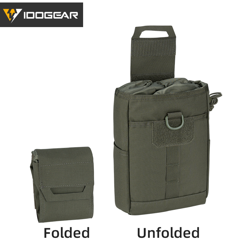 Tactical Dump Pouch Foldable Drop Bag - IDOGEAR Tactical Dump Pouch MOLLE Drop