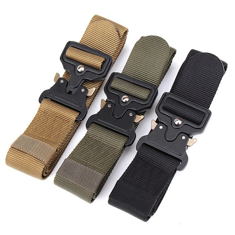 Tactical Combat Belt Quick Release Buckle - Men's Belt Army Outdoor Hunting Tactical