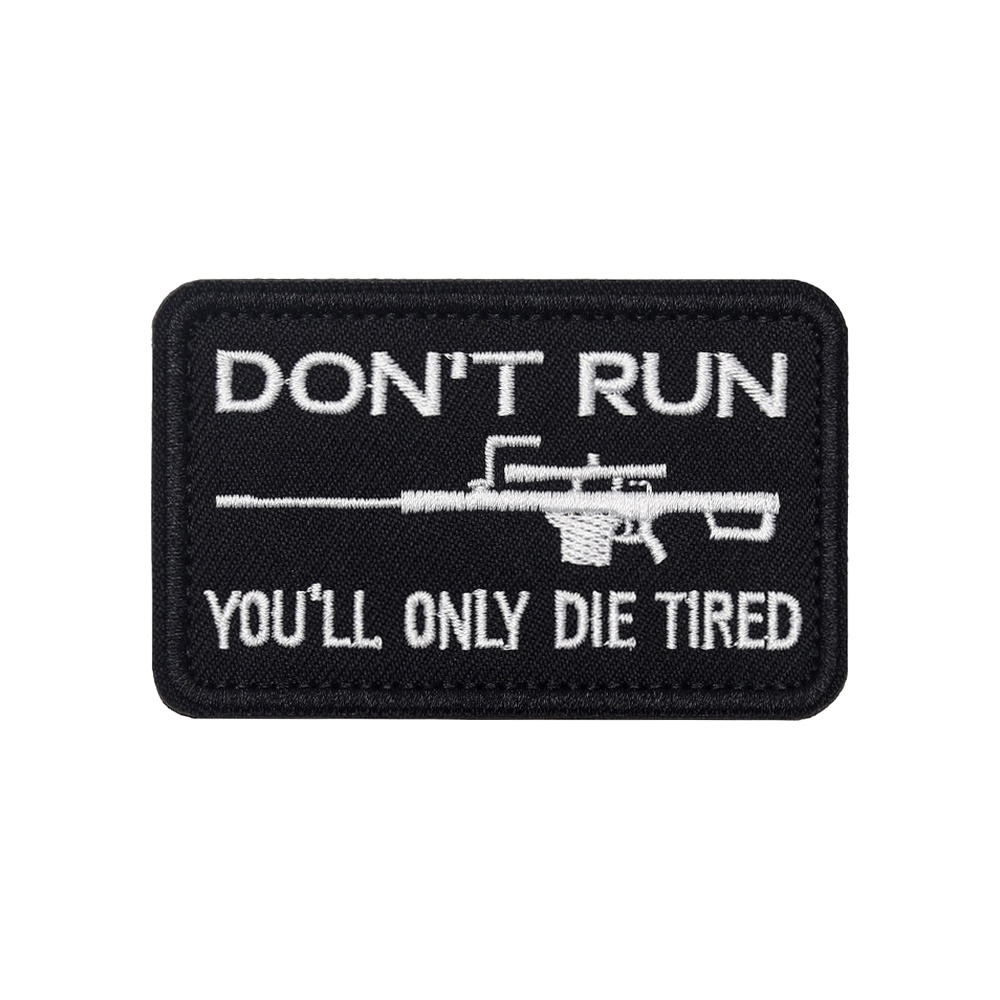 DON'T RUN Fun Meme Tactical Mo - Patch Morale Tactical Military Hook Loop 评论和价格