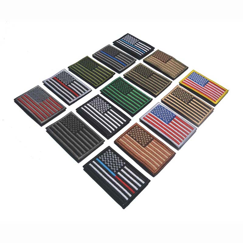 2PCS/Lot USA Flag Skull Morale - Patch Morale Tactical Military Hook Loop 评论和价格