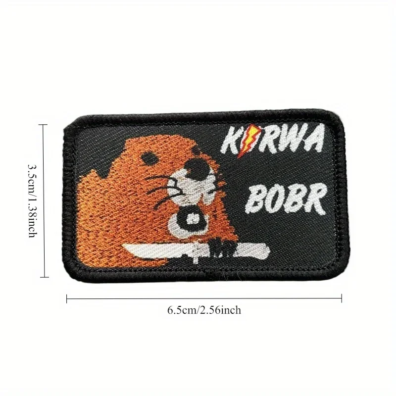 Tactical Patch Bobr Embroidery - Patch Morale Tactical Military Hook Loop 评论和价格