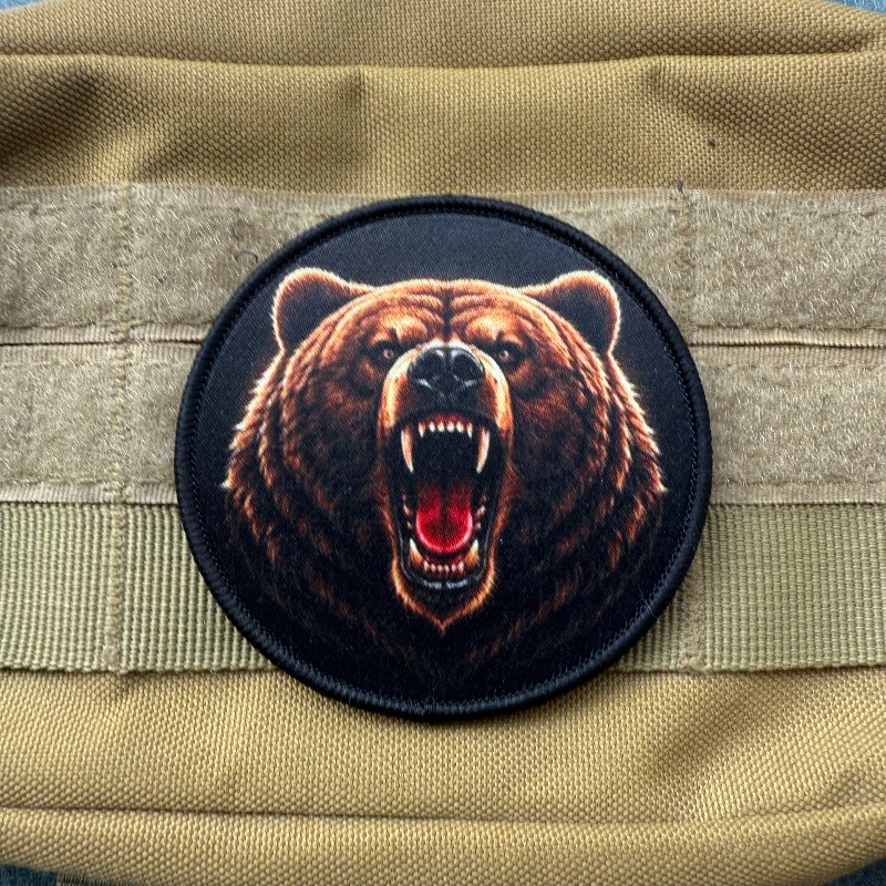 Roaring Grizzly Bear Morale Ba - Patch Morale Tactical Military Hook Loop 评论和价格