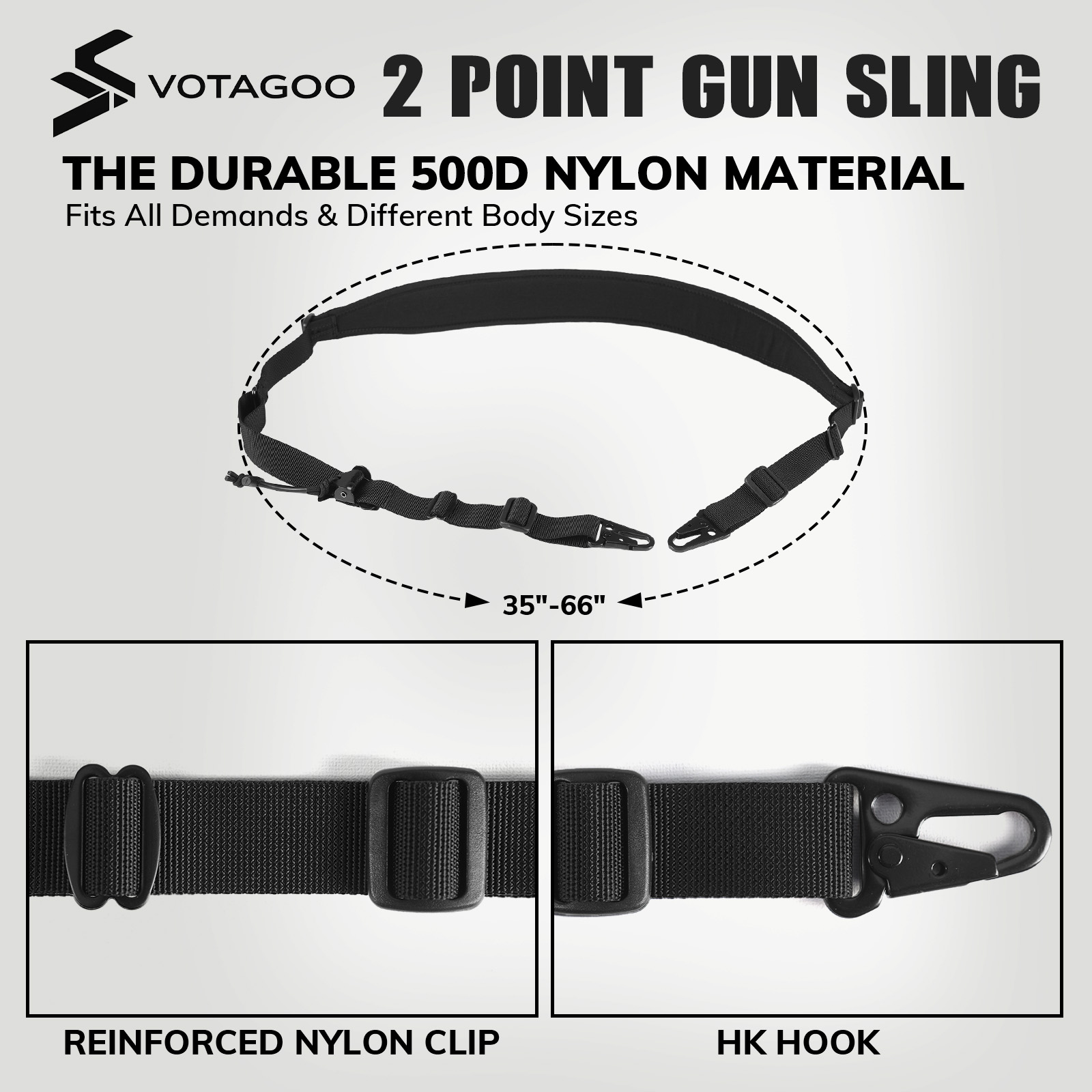 VOTAGOO Tactical 2 Point Sling - Tactical Sling 2 Point Quick Adjust Rifle 评论和价格