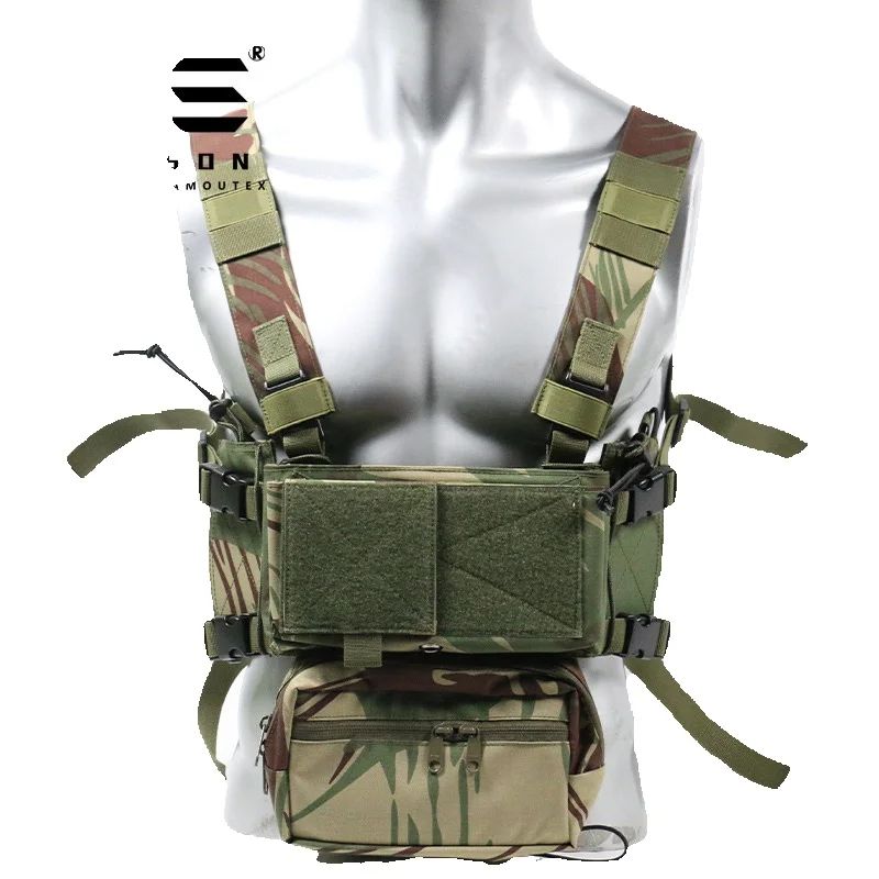 Rhodesian Brushstroke Camo Tac - Tactical Chest Rig Modular Micro Fight 评论和价格