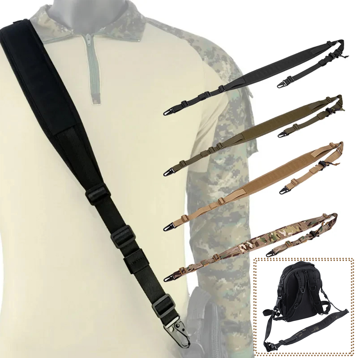 Tactical Padded Rifle Sling Sw - Tactical Sling 2 Point Quick Adjust Rifle 评论和价格