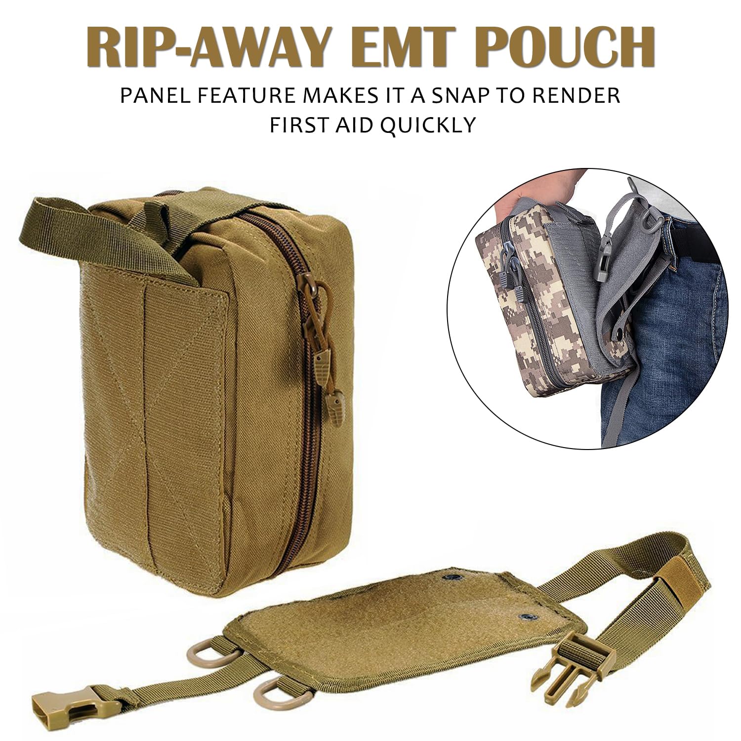 First Aid Kit Bag Empty Molle  - Tactical Med Kit Pouch Ifak Rip Away 评论和价格
