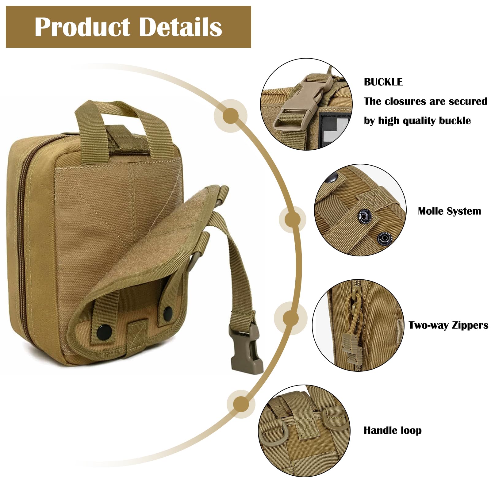 First Aid Kit Bag Empty Molle  - Tactical Med Kit Pouch Ifak Rip Away 评论和价格