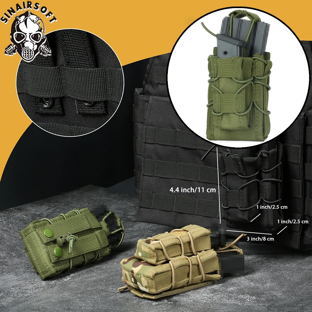 Tactical Molle 5.56 7.62 9MM S - Molle Mag Pouch Double Magazine 5.56 9Mm 评论和价格