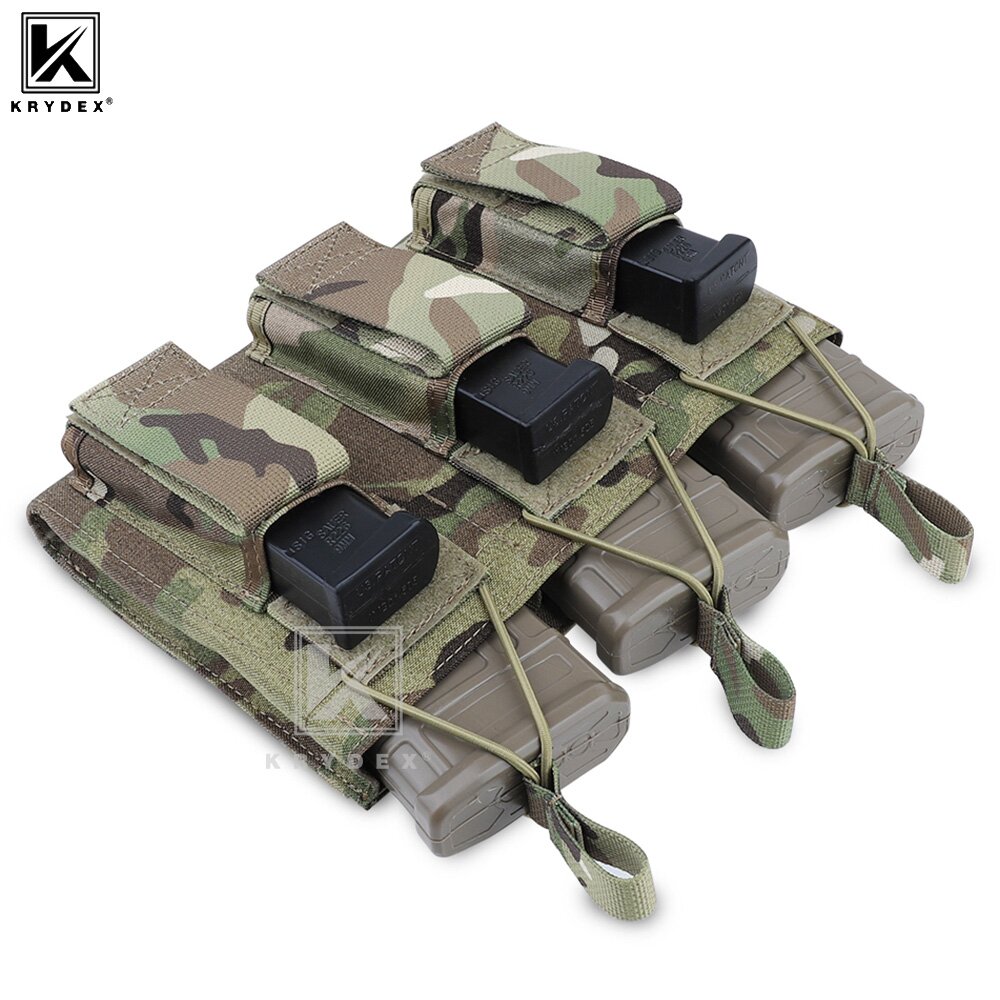 KRYDEX Tactical 9mm 5.56 M4 M1 - Molle Mag Pouch Double Magazine 5.56 9Mm 评论和价格